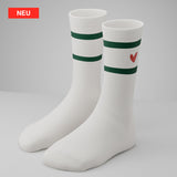 Gerippte Socken mit Herz Logo