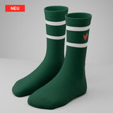 Gerippte Socken mit Herz Logo